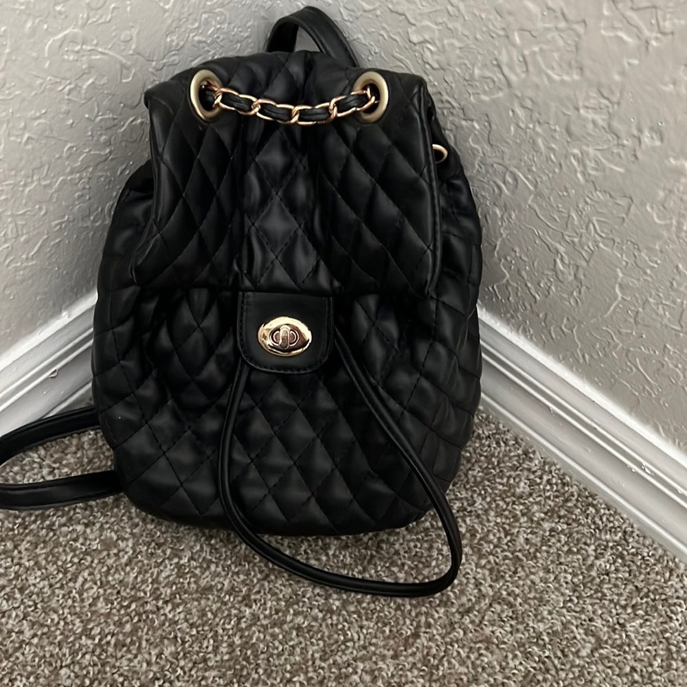 Black mini backpack